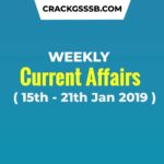 Weekly Current Affairs (08th to 14th January 2019)